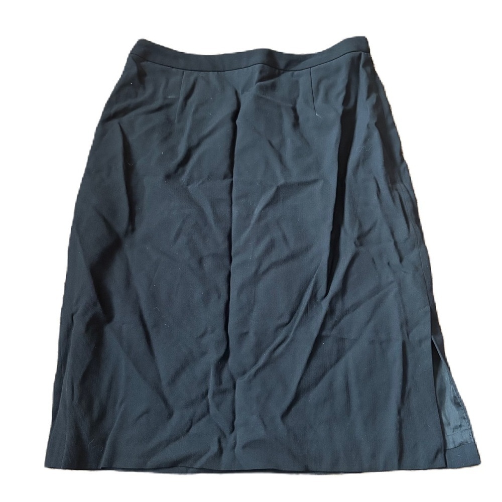 Ann Taylor Wool Elegant Black Women's Skirt Pencil Sz 2 Vintage Y2K 90s